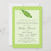 Triplet erwten in een uitnodiging tot het Baby sho (Voorkant)