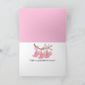 Triplet Girls Gefeliciteerd Kaart (Binnen)