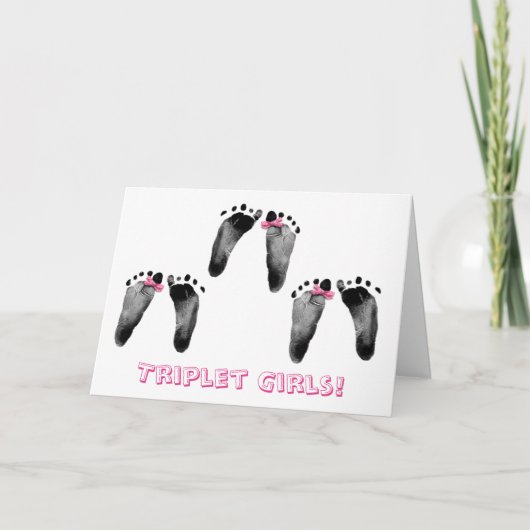 Triplet Girls Gefeliciteerd Kaart (Voorkant)