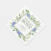 Triplet Jongens Blauwe Hortensia Baby Shower Servet (Hoek)