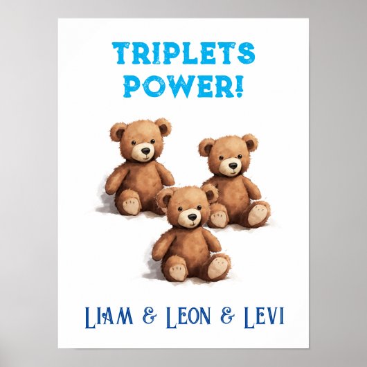 Triplet Jongenskwekerij, Teddyberen, Poster (Voorkant)