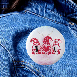 Triplet liefde: Ik hou van je drie kabouters Butto Ronde Button 5,7 Cm