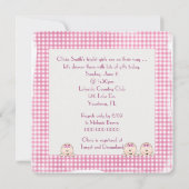 Triplet Meisje Baby shower met voetafdrukken Kaart (Achterkant)