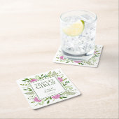 Triplet Meisjes Roze Hydrangeas Meisje Baby shower Kartonnen Onderzetters (Insitu)