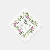 Triplet Meisjes Roze Hydrangeas Meisje Baby shower Servet (Hoek)