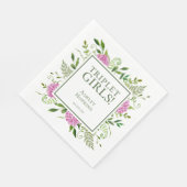 Triplet Meisjes Roze Hydrangeas Meisje Baby shower Servet (Hoek)