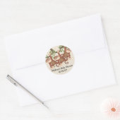 Triplet Monkeys Baby shower Ronde Sticker (Envelop)