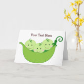 Triplet Pea Pods (aanpasbaar) Kaart (Gele Bloem)