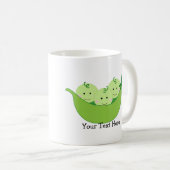 Triplet Pea Pods (aanpasbaar) Koffiemok (Voorkant rechts)