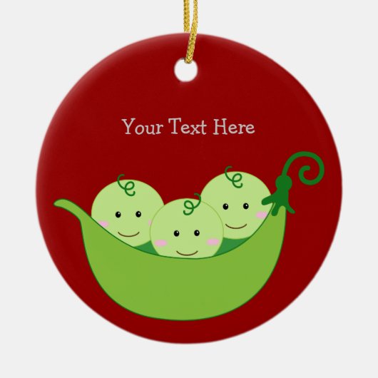 Triplet Pea Pods Keramisch Ornament (Voorkant)
