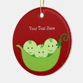Triplet Pea Pods Keramisch Ornament (Links)