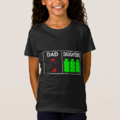 Triplet vader van drie dochters grappige Vaderdag T-shirt (Voorkant)