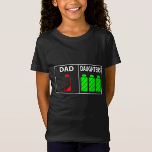 Triplet vader van drie dochters grappige Vaderdag T-shirt