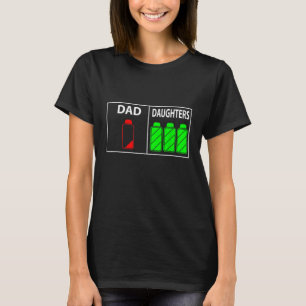 Triplet vader van drie dochters grappige Vaderdag T-shirt