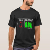 Triplet vader van drie dochters grappige Vaderdag T-shirt (Voorkant)