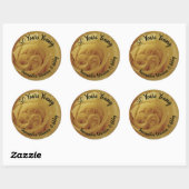 Triplet Verjaardag Gele Rose Milestone Viering Ronde Sticker (Vel)