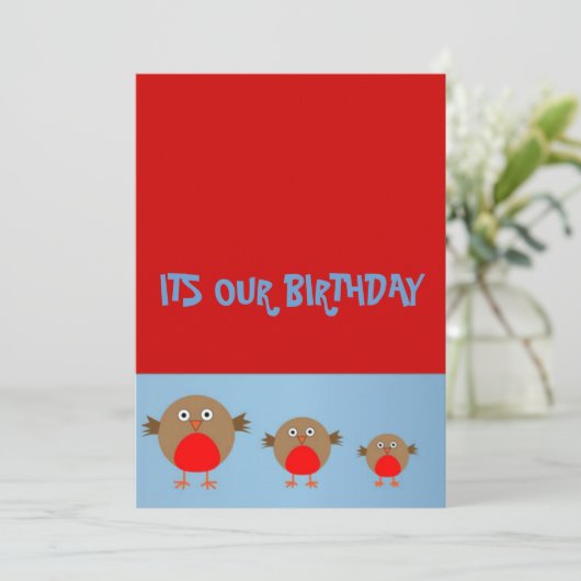 Triplet verjaardagsuitnodigingen kaart (Staand voorkant)