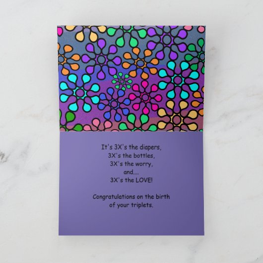 triplet wenskaart kaart (Binnen)