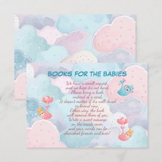 Tripletboeken voor de baby's bedankkaart (Voorkant / Achterkant)