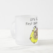 Triplets 1st - twee jongens, een meisje matglas koffiemok (Voorkant links)