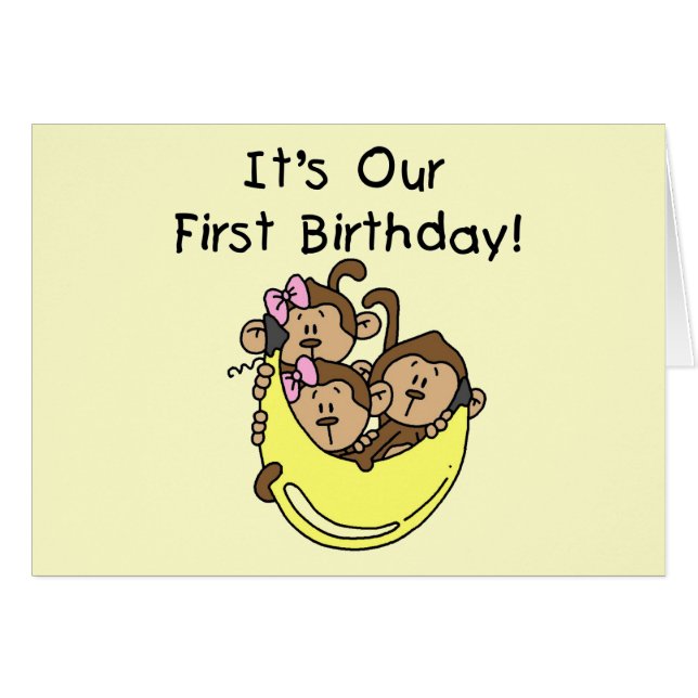 Triplets 1st - Twee meisjes Een Jongen Tshirts en  (Voorkant Horizontaal)