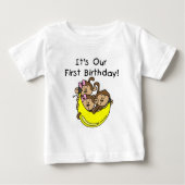 Triplets 1st - Twee meisjes Een Jongen Tshirts en  (Voorkant)