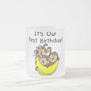 Triplets 1st - Twee meisjes Een Jongen Tshirts en  Matglas Koffiemok