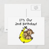 Triplets 2e - Twee Jongens / Een Meisje Tshirts Briefkaart (Voorkant / Achterkant)