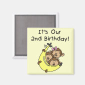 Triplets 2e - Twee Jongens / Een Meisje Tshirts Magneet (Voorkant / Achterkant)