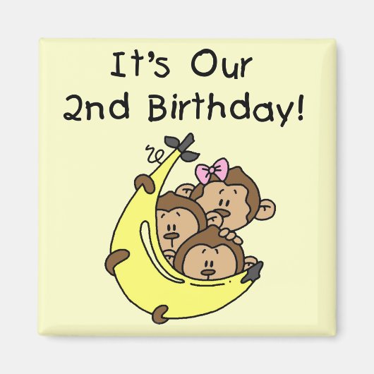 Triplets 2e - Twee Jongens / Een Meisje Tshirts Magneet (Voorkant)