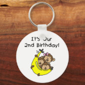 Triplets 2e - Twee Jongens / Een Meisje Tshirts Sleutelhanger (Voorkant)