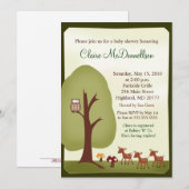 TRIPLETS Baby Deer Woodland Forest Baby shower Kaart (Voorkant / Achterkant)