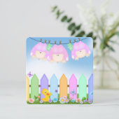 Triplets Baby Meisje Douche Kaart (Staand voorkant)