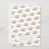 Triplets Baby shower Bird and Nest Kaart (Achterkant)