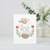 Triplets Baby shower Bird Bedankkaart (Staand voorkant)