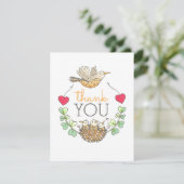 Triplets Baby shower Bird Bedankkaart (Staand voorkant)