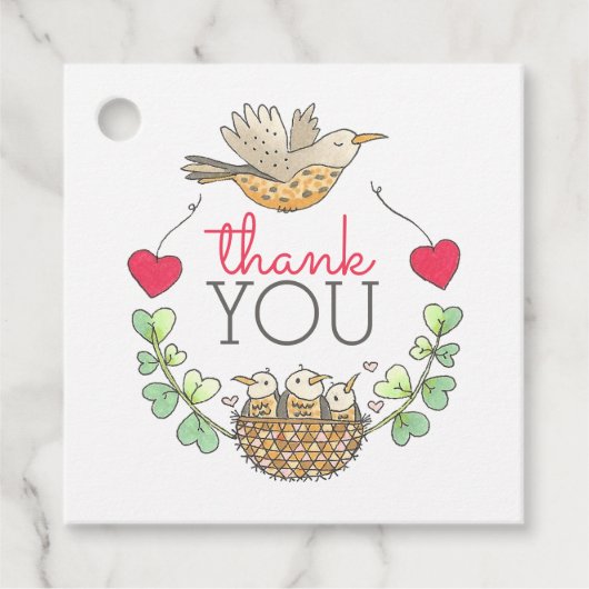 Triplets Baby shower Dank u Bedankjes Labels (Voorkant)