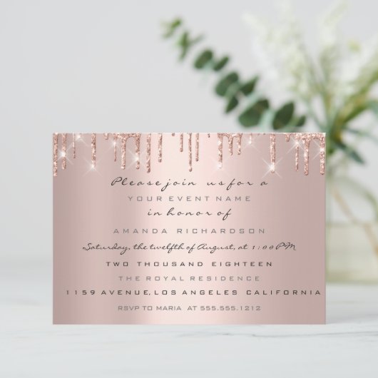 Triplets Baby shower Feet Roos drijft meisjes Kaart (Staand voorkant)