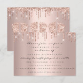 Triplets Baby shower Feet Roos drijft meisjes Kaart (Voorkant / Achterkant)