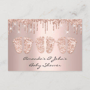 Triplets Baby shower Feet Roos drijft meisjes Kaart