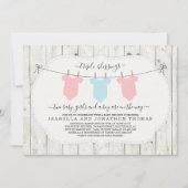 Triplets Baby shower Invitation - 2 meisjes en 1 j Kaart (Voorkant)