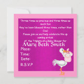 TRIPLETS BABY SHOWER INVITATION GIRLS KAART (Achterkant)