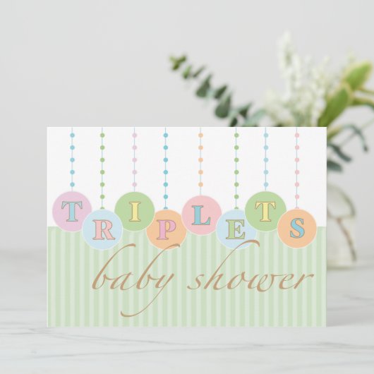 TRIPLETS-Baby shower Kaart (Staand voorkant)