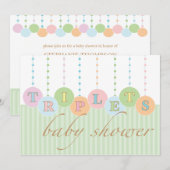 TRIPLETS-Baby shower Kaart (Voorkant / Achterkant)