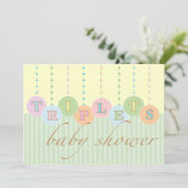 TRIPLETS-Baby shower Kaart (Staand voorkant)