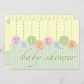 TRIPLETS-Baby shower Kaart (Voorkant / Achterkant)