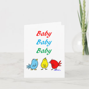 Triplets Birth Notecard Kaart
