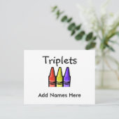 Triplets (Crayons) Briefkaart (Staand voorkant)