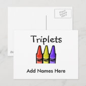 Triplets (Crayons) Briefkaart (Voorkant / Achterkant)