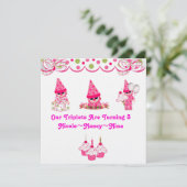 Triplets draaien drie dagen voor het begin van de  kaart (Staand voorkant)